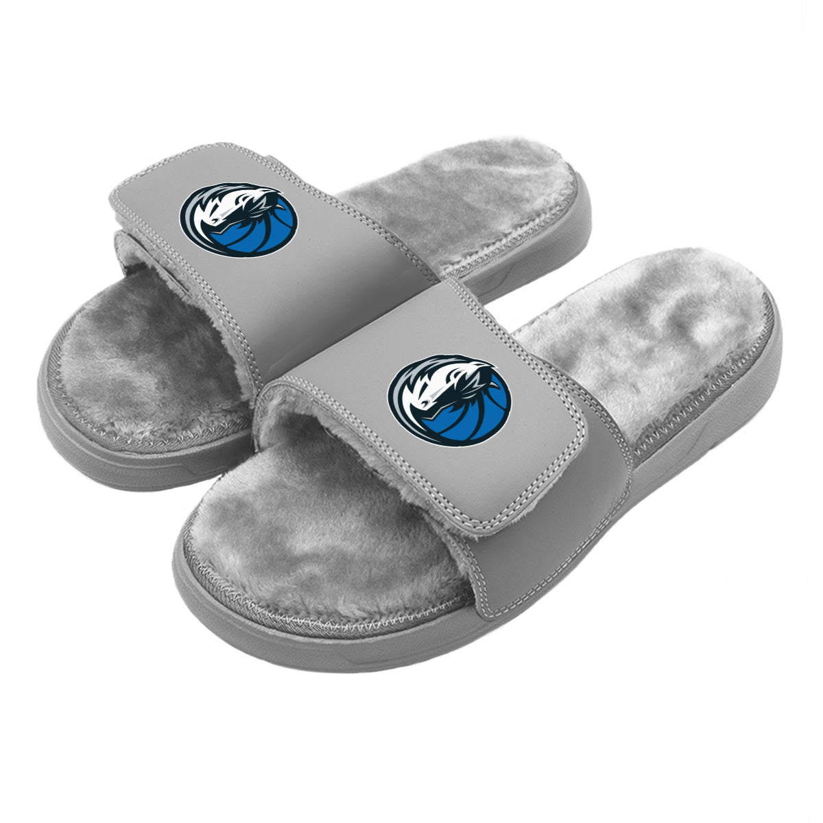 Dallas Mavericks Primary Grey Fur Slides