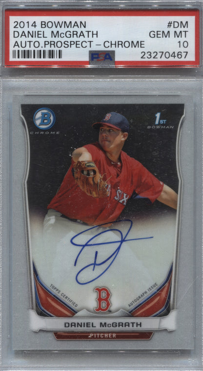 2014 Bowman Chrome Daniel McGrath 1st Bowman Auto #BCAP-DM PSA 10