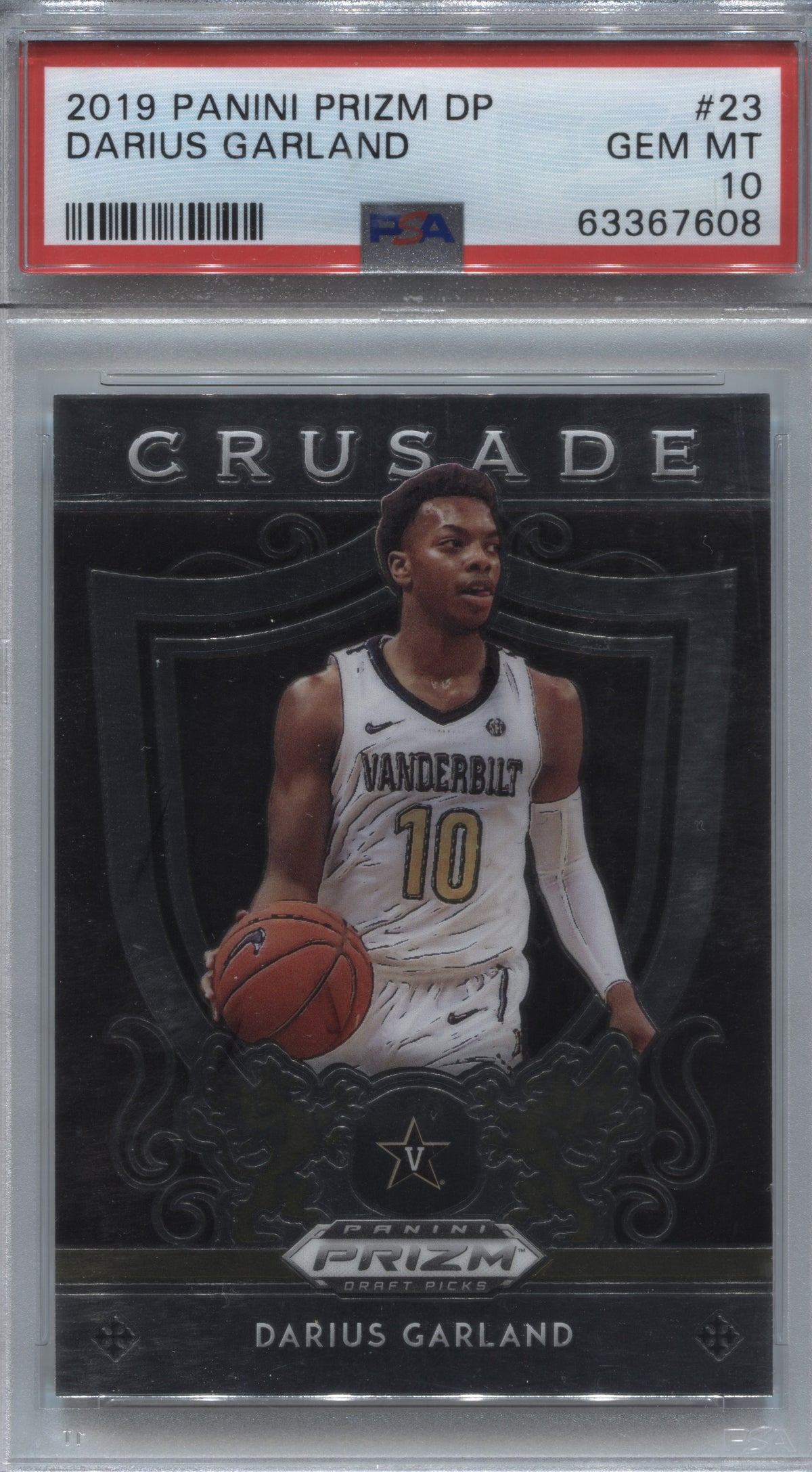 2019-20 Panini Prizm Draft Picks Darius Garland Crusade Rookie #23 PSA 10