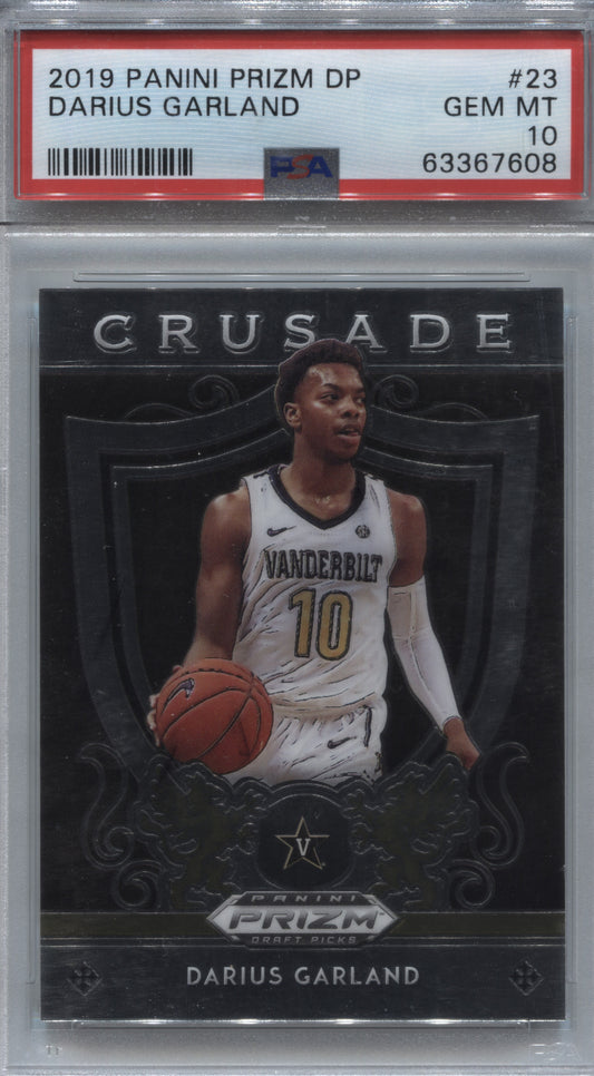 2019-20 Panini Prizm Draft Picks Darius Garland Crusade Rookie #23 PSA 10