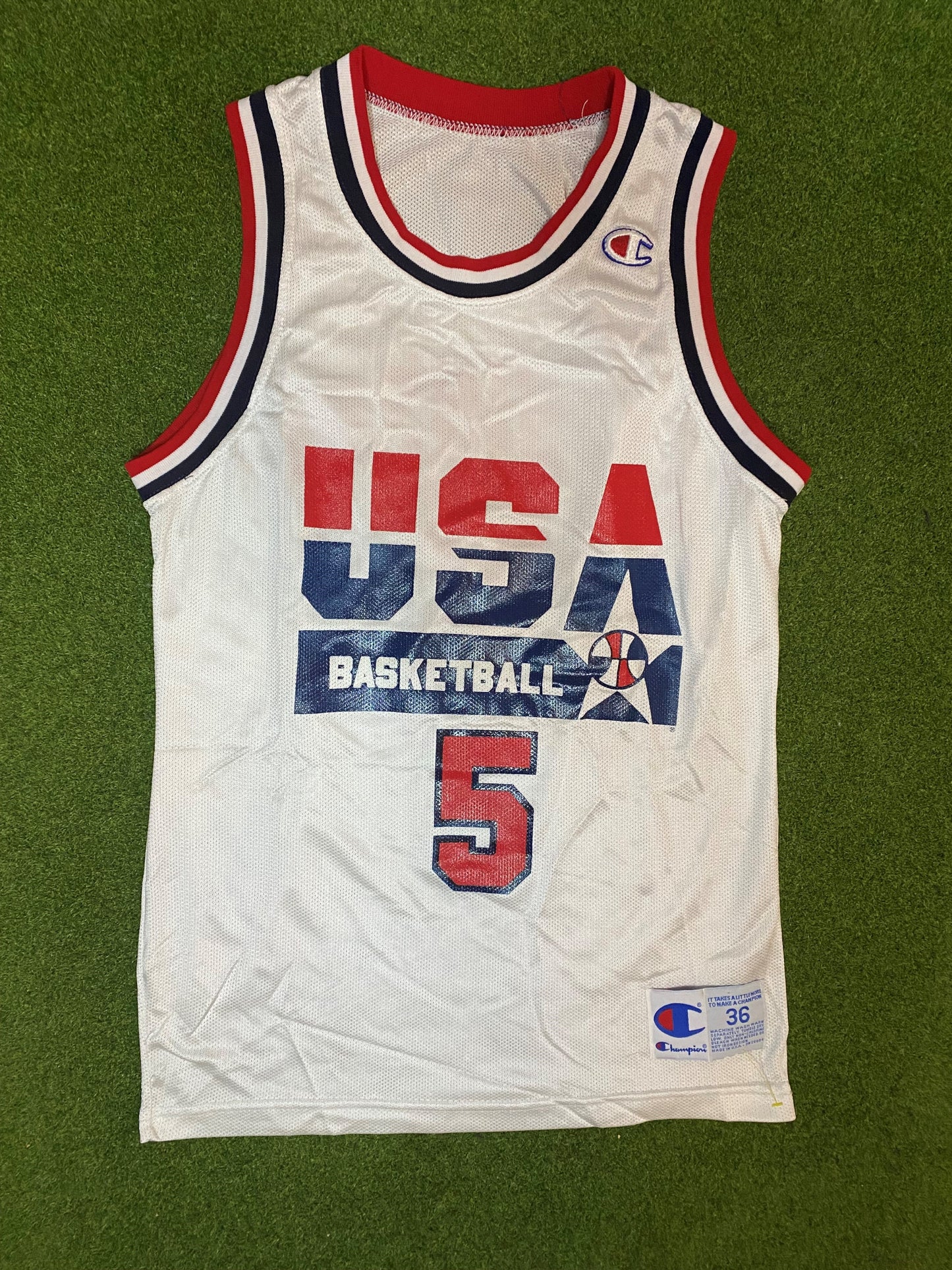 90s Team USA - David Robinson #5 - Champion - Vintage NBA Jersey (36)