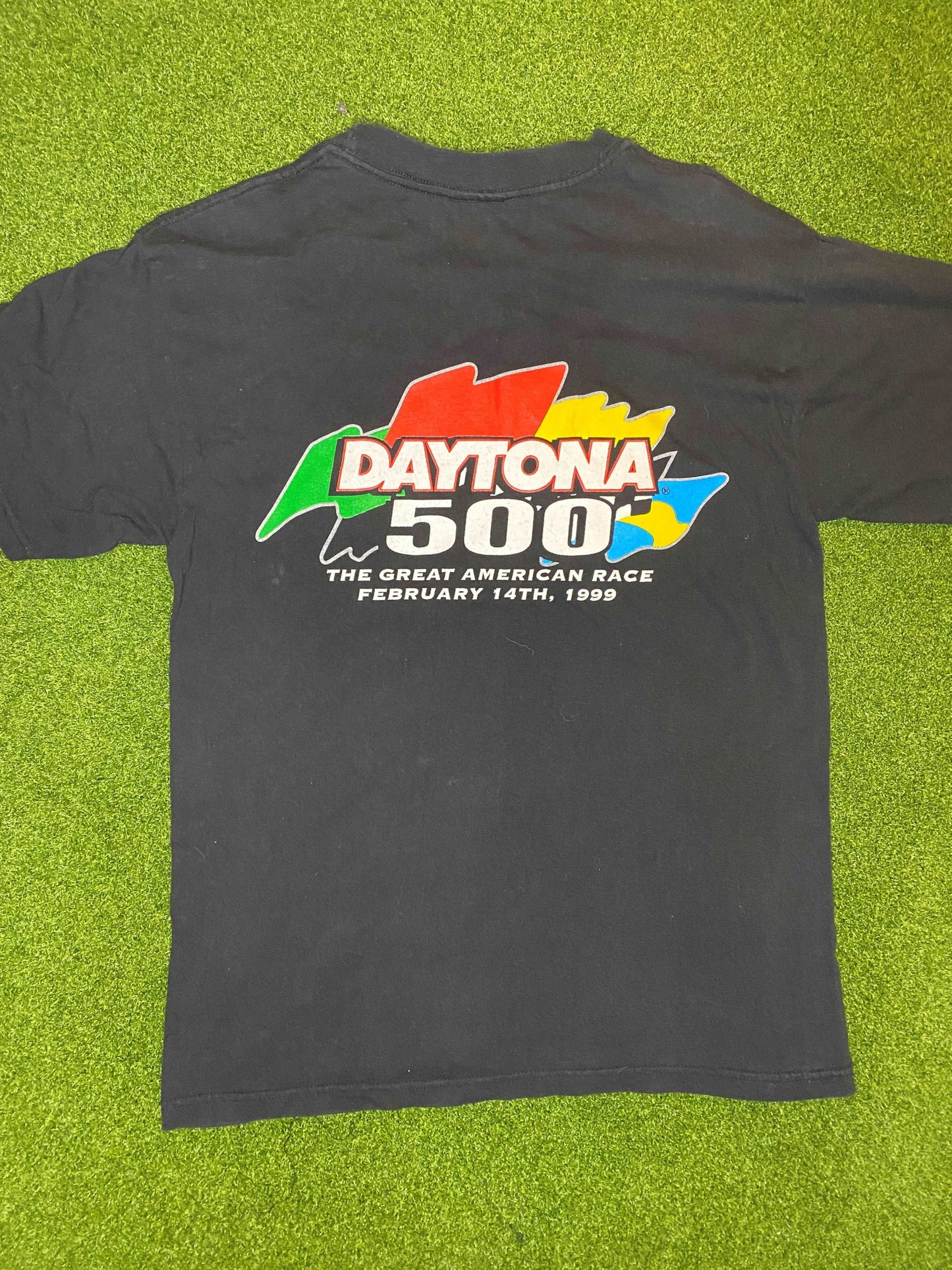 1999 Daytona 500 - Double Sided - Vintage NASCAR Tee Shirt (Medium)