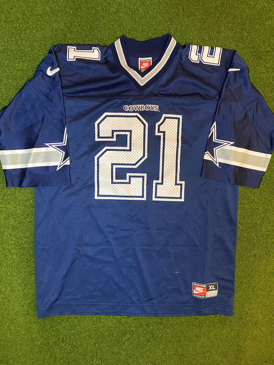 90s Dallas Cowboys - Deion Sanders #21 - Nike - Vintage NFL Jersey (Youth XL) Gametime Vintage