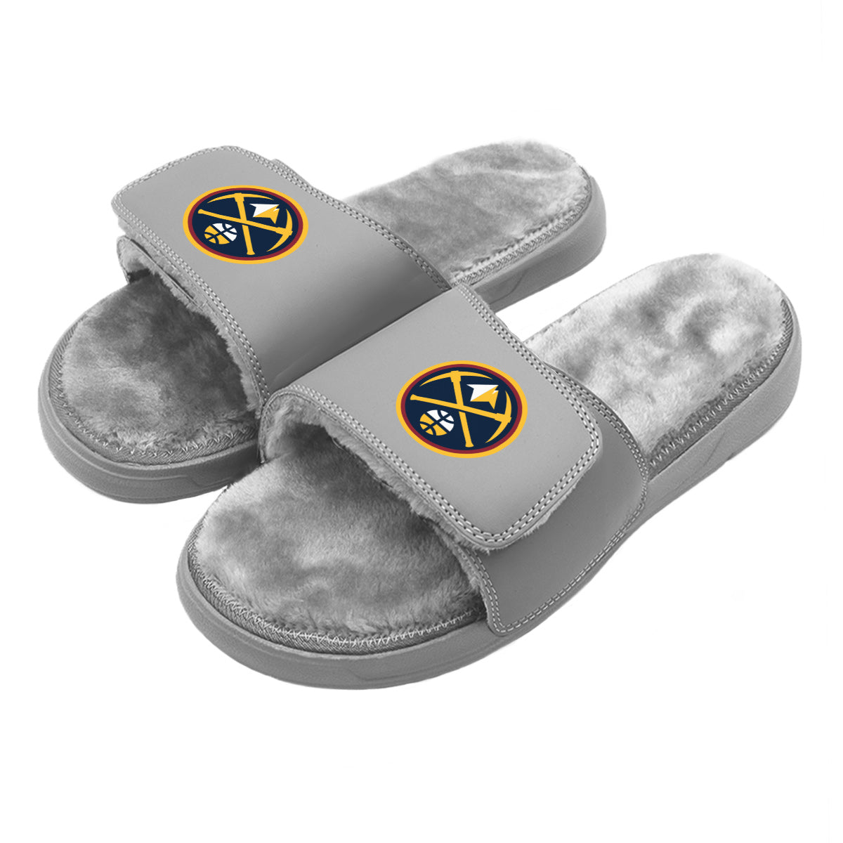 Denver Nuggets Primary Grey Fur Slides