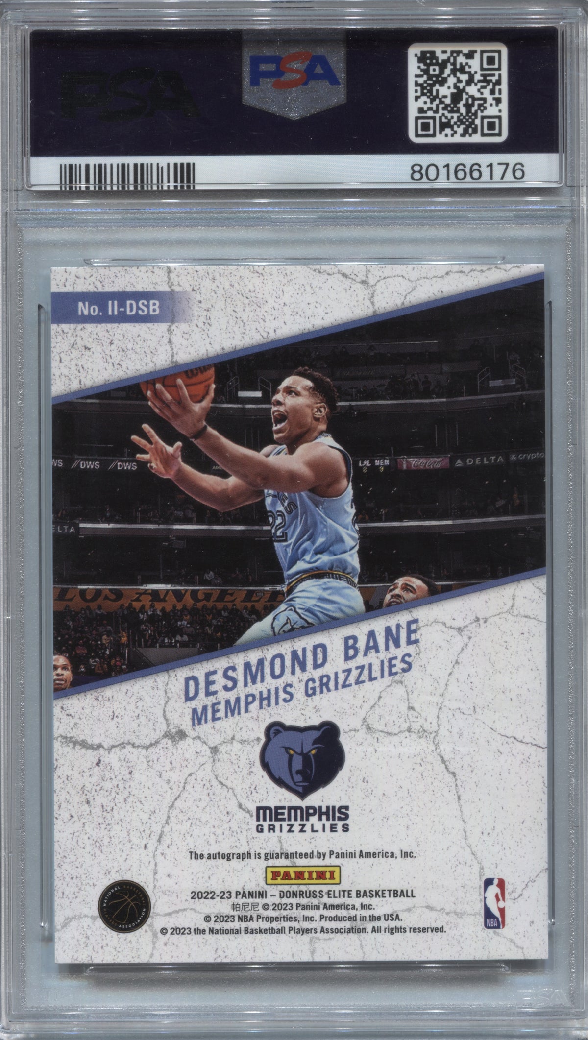 2022-23 Donruss Elite Desmond Bane Impact Impressions Auto PSA 10 Grizzlies