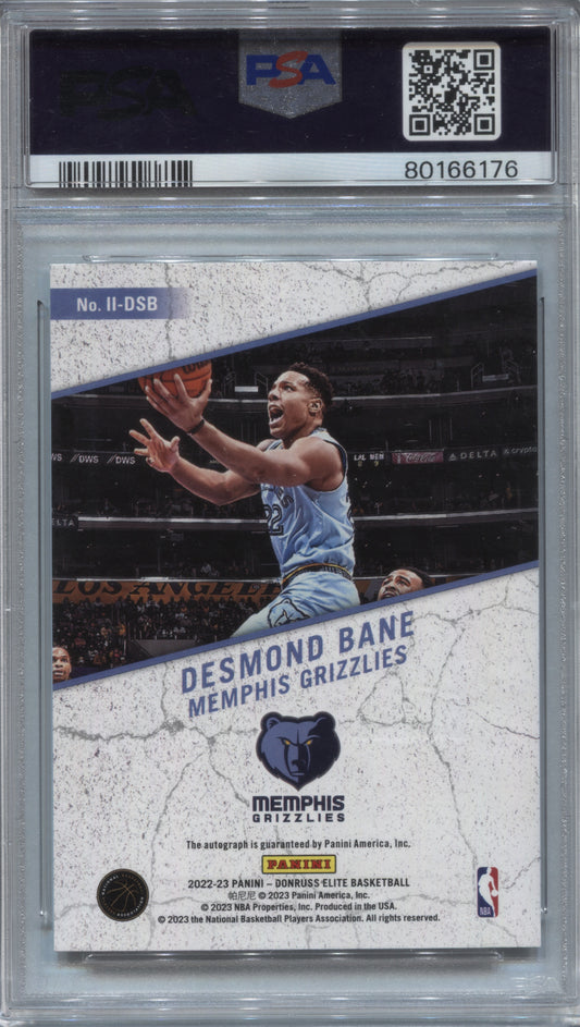 2022-23 Donruss Elite Desmond Bane Impact Impressions Auto PSA 10 Grizzlies