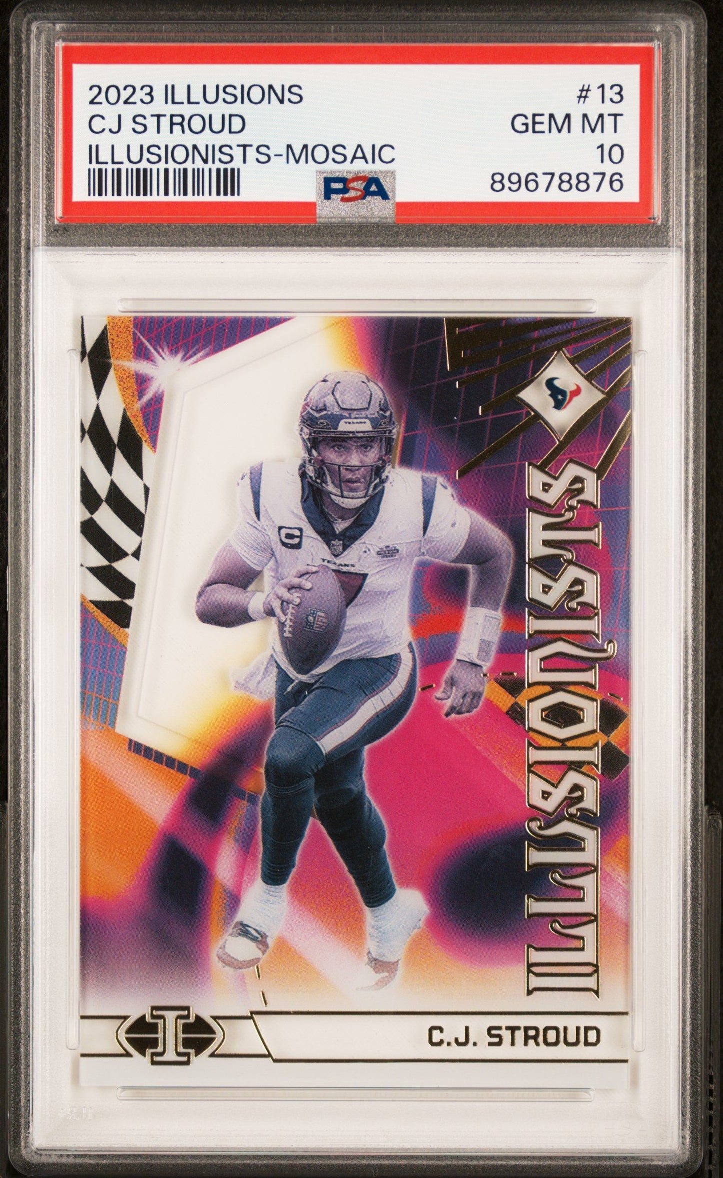 Graded 2023 Panini Illusions CJ Stroud #13 Illusionists Mosaic Rookie RC Football Card PSA 10 Gem Mint