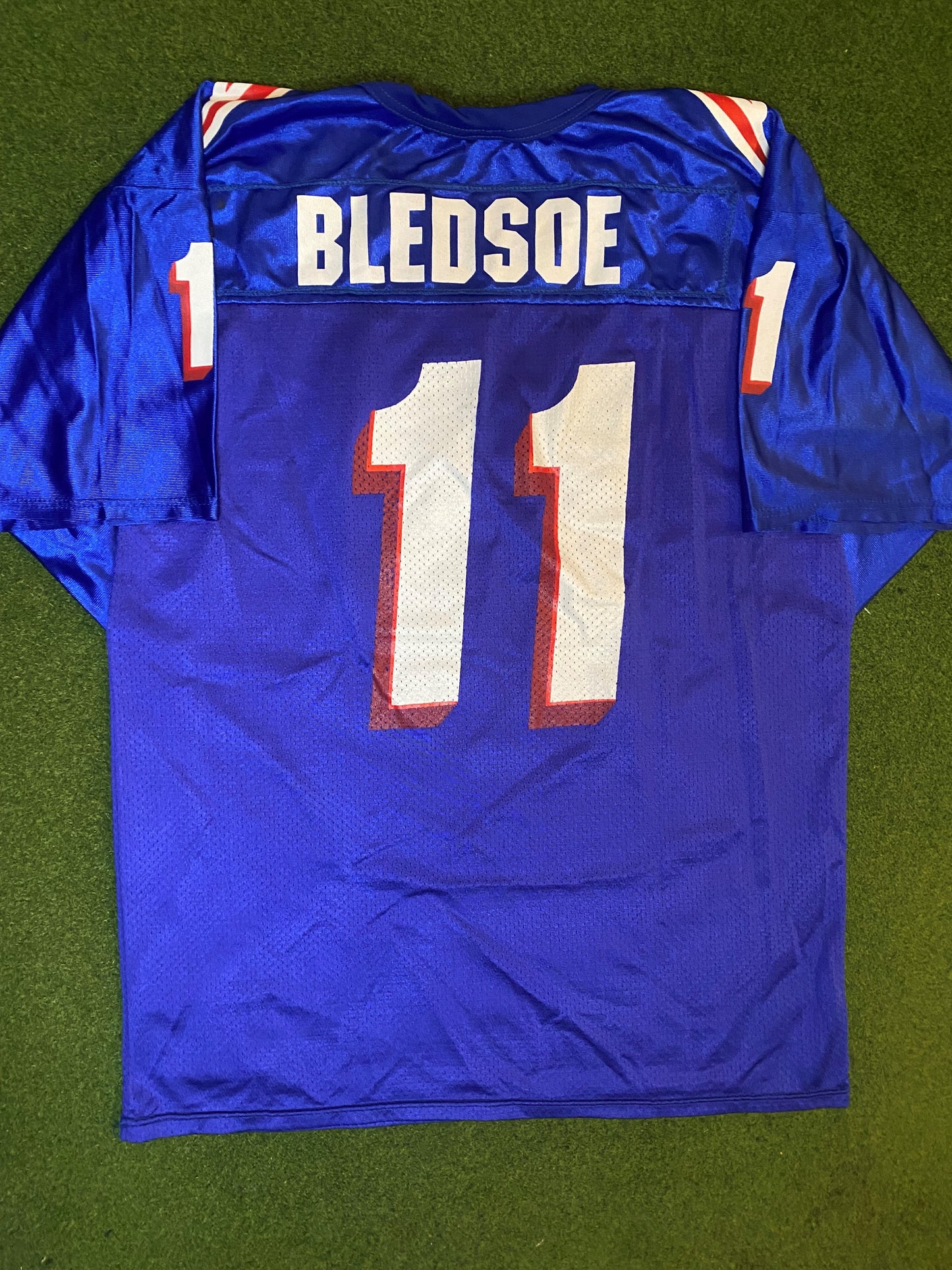 90s New England Patriots - Drew Bledsoe #11 - Wilson - Vintage NFL Jersey (XL) Gametime Vintage