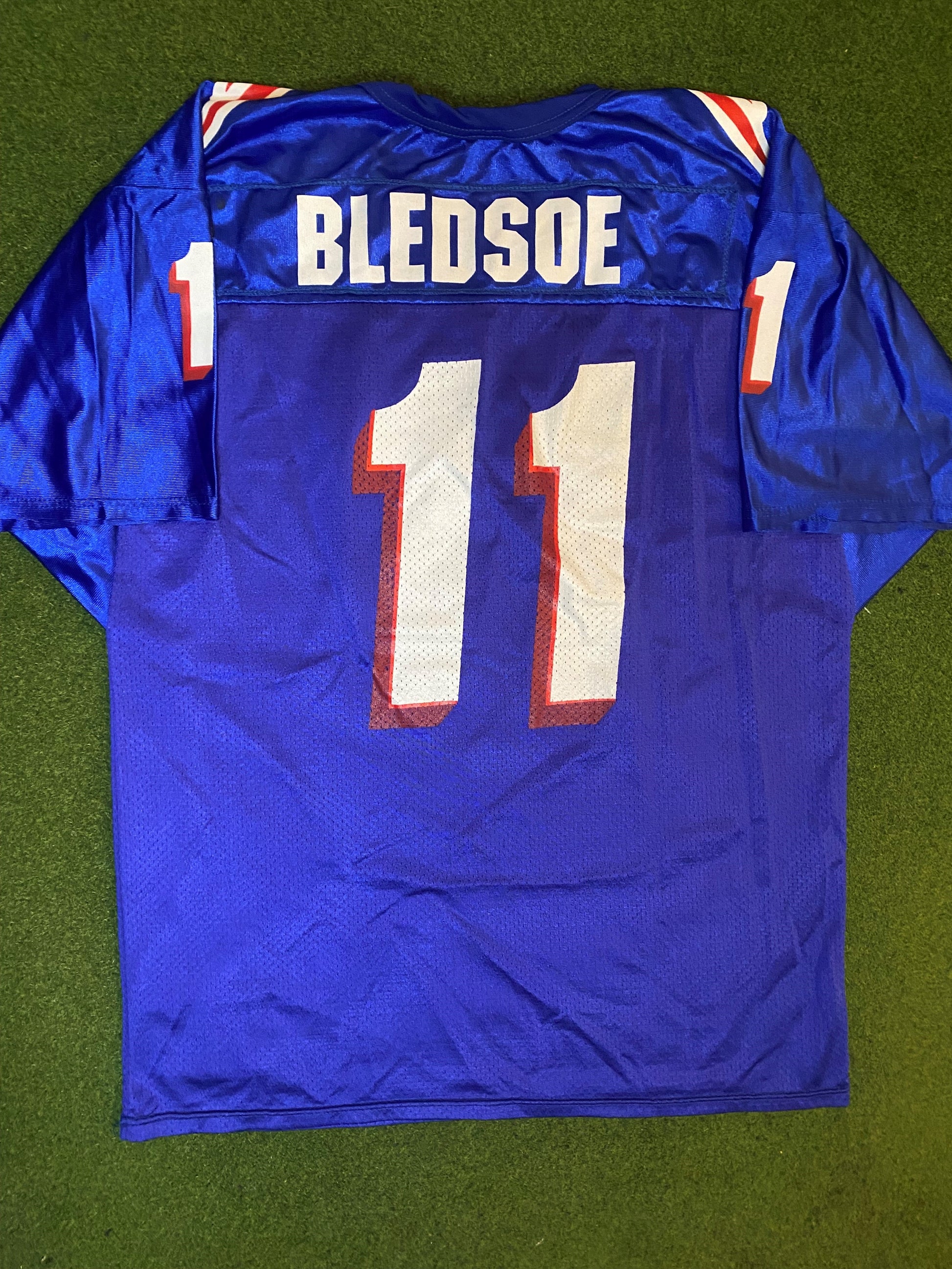 90s New England Patriots - Drew Bledsoe #11 - Wilson - Vintage NFL Jersey (XL)