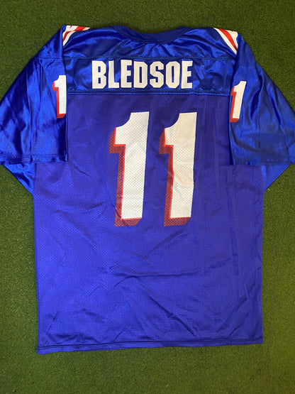 90s New England Patriots - Drew Bledsoe #11 - Wilson - Vintage NFL Jersey (XL)