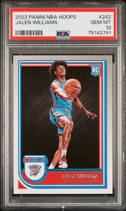 Graded 2022 Panini NBA Hoops Jalen Williams #242 Rookie RC Basketball Card PSA 10 Gem Mint