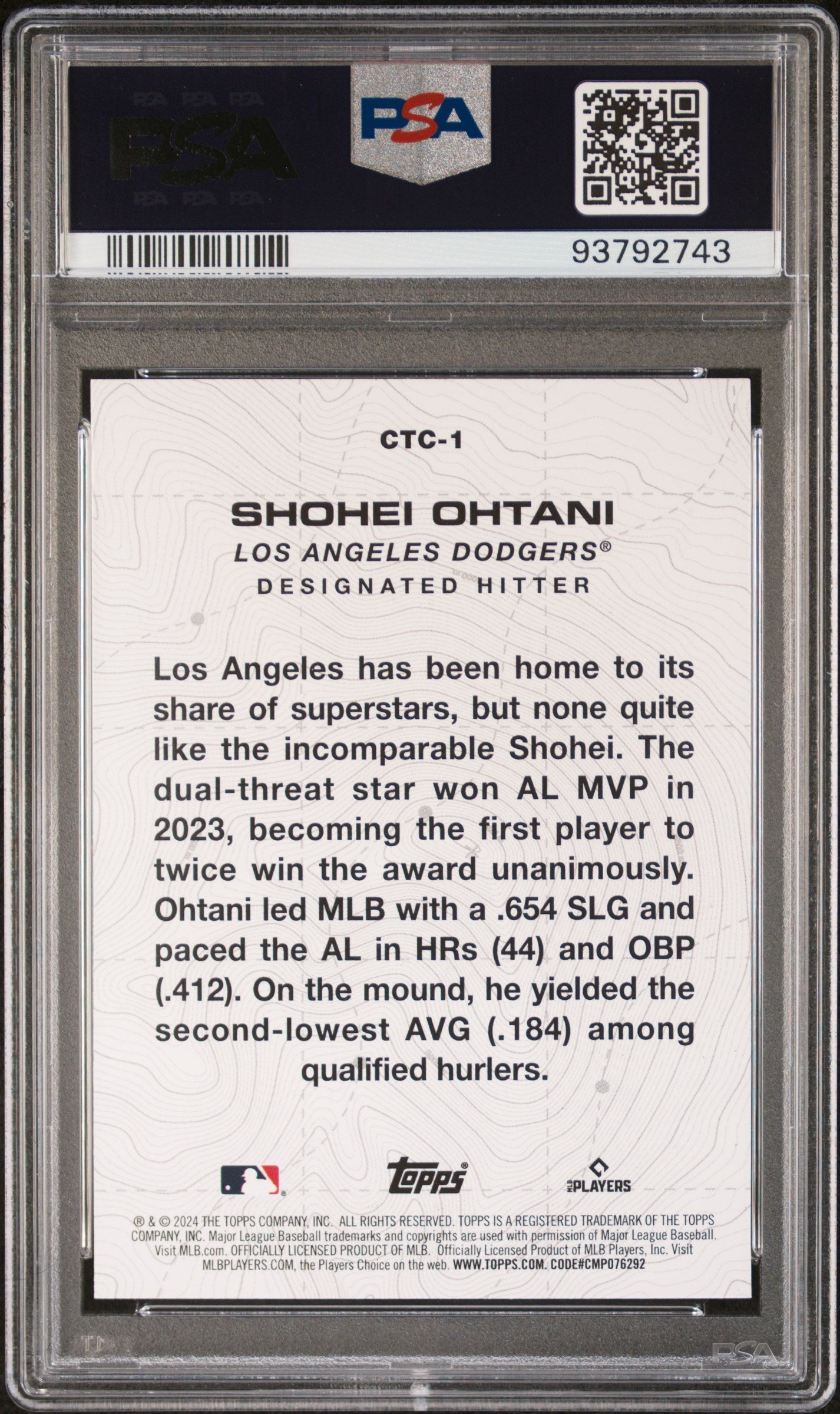 Graded 2024 Topps Shohei Ohtani #CTC1 City to City Baseball Card PSA 10 Gem Mint