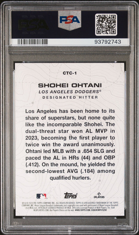 Graded 2024 Topps Shohei Ohtani #CTC1 City to City Baseball Card PSA 10 Gem Mint