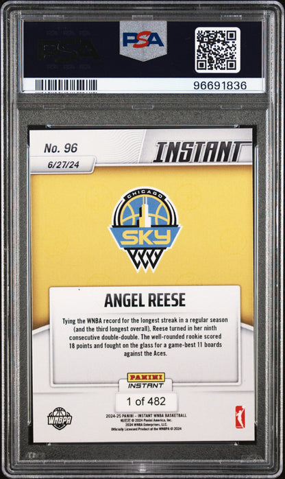 Graded 2024 Panini Instant WNBA Angel Reese #96 Rookie RC Basketball Card PSA 10 Gem Mint