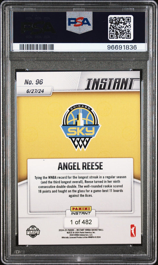 Graded 2024 Panini Instant WNBA Angel Reese #96 Rookie RC Basketball Card PSA 10 Gem Mint