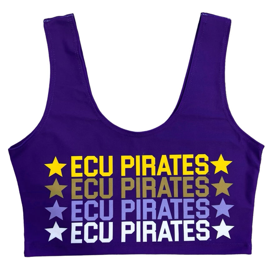 ECU Pirates Purple Crop Tank Top