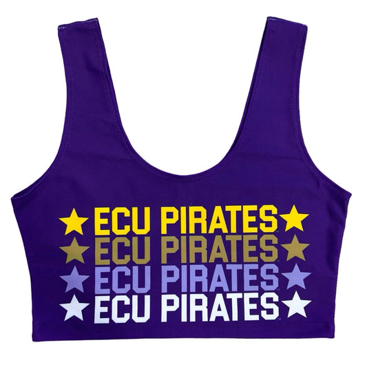 ECU Pirates Purple Crop Tank Top