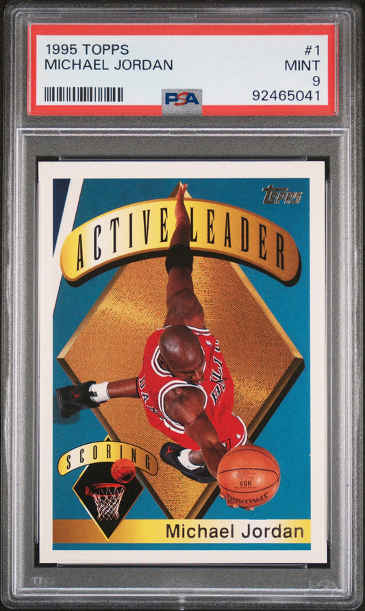 Graded 1995 Topps Michael Jordan #1 Basketball Card PSA 9 Mint