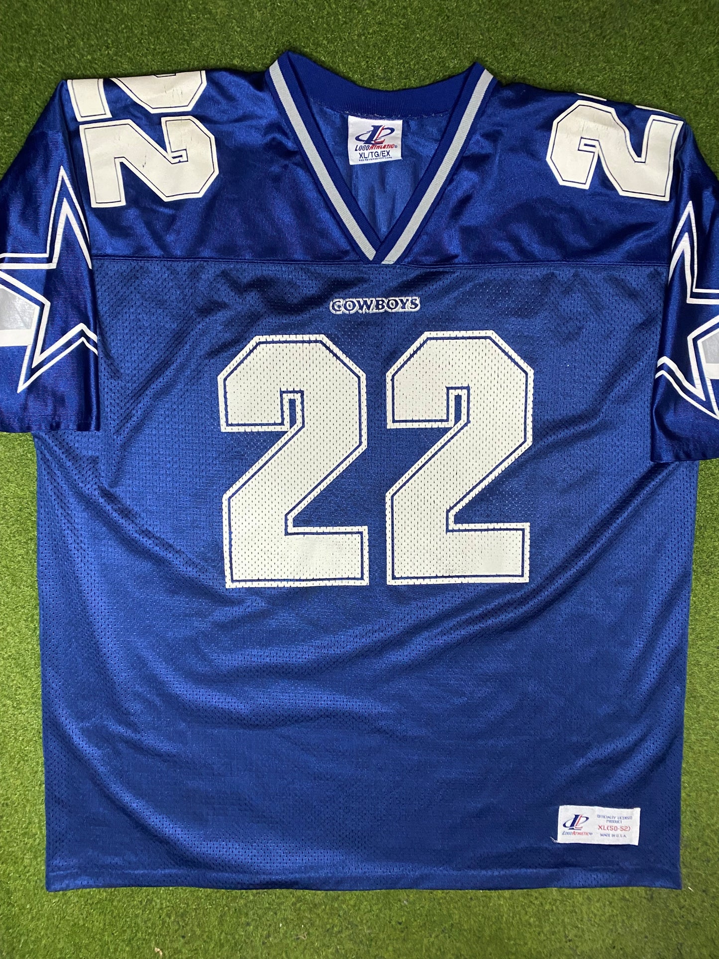 90s Dallas Cowboys - Emmitt Smith #22 - Logo Athletic - Vintage NFL Jersey (XL) Gametime Vintage