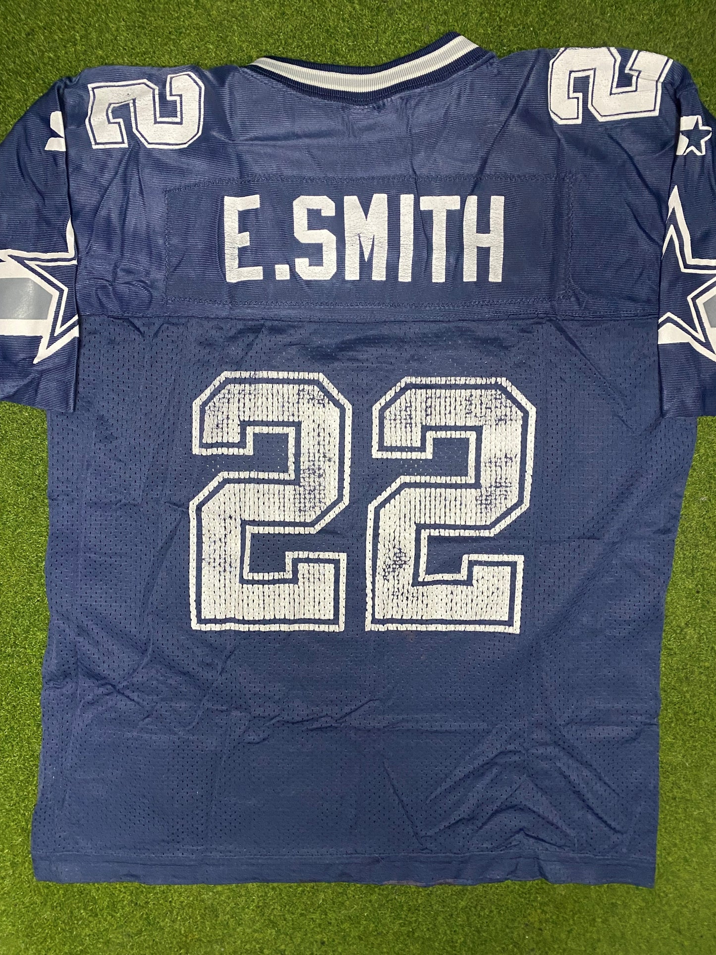 90s Dallas Cowboys - Emmitt Smith #22 - Starter - Vintage NFL Jersey (Youth Large) Gametime Vintage