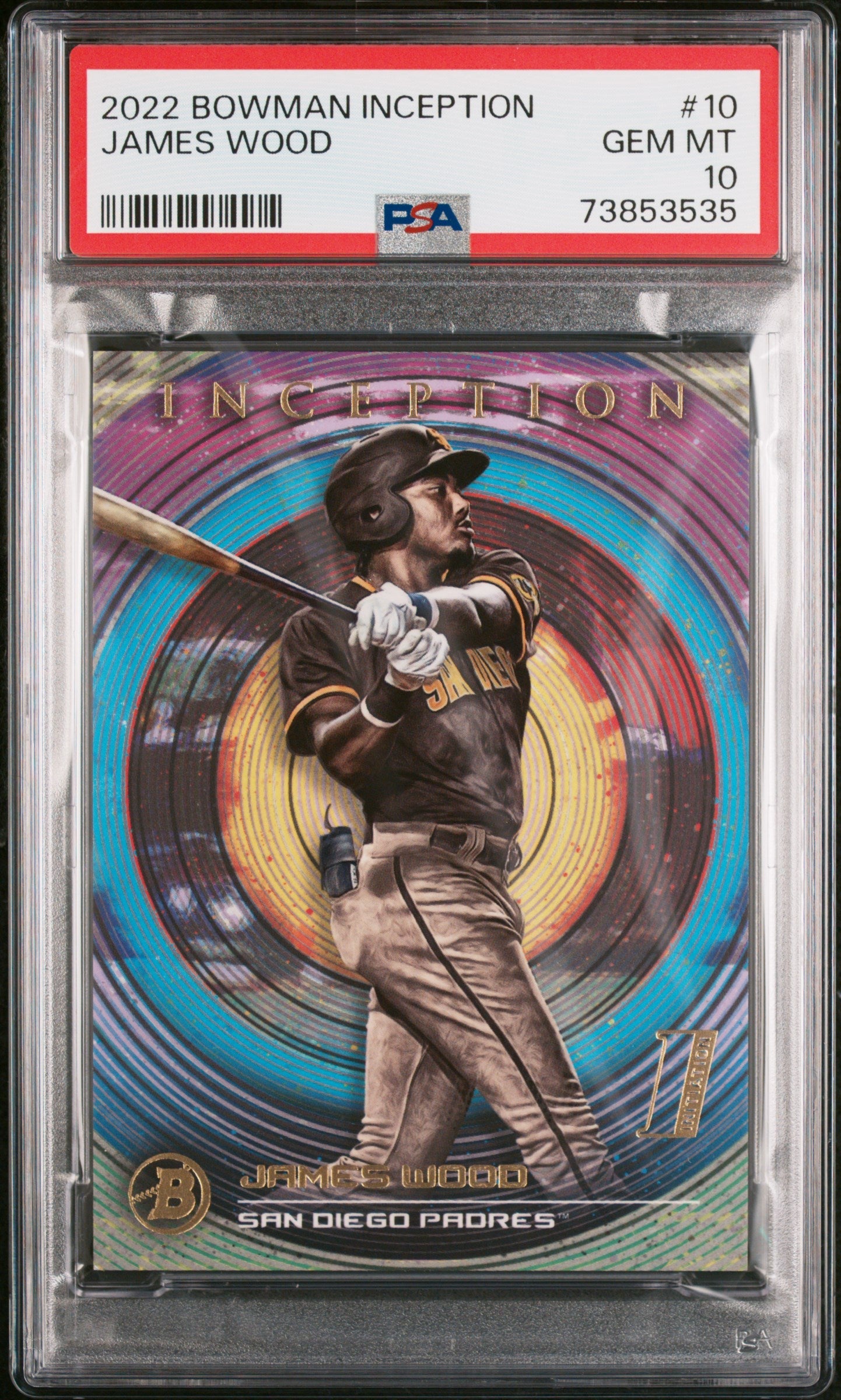 Graded 2022 Topps Bowman Inception James Wood #10 Rookie RC Baseball Card PSA 10 Gem Mint