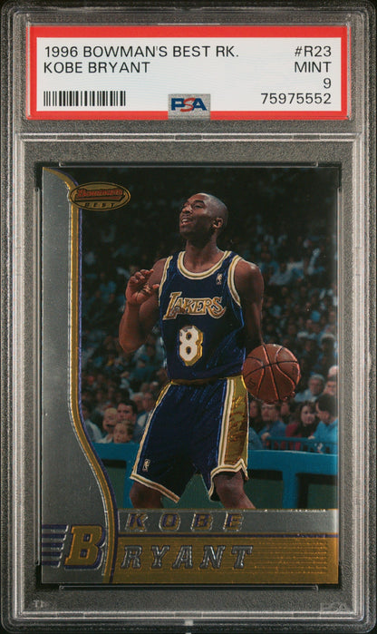 Graded 1996 Topps Bowmans Best Rookie Kobe Bryant #R23 Rookie RC Basketball Card PSA 9 Mint