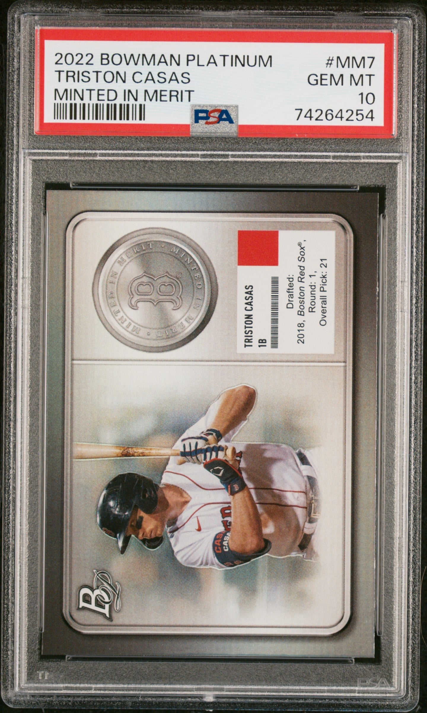 Graded 2022 Topps Bowmans Platinum Triston Casas #MM7 Minted in Merit Rookie RC Baseball Card PSA 10 Gem Mint