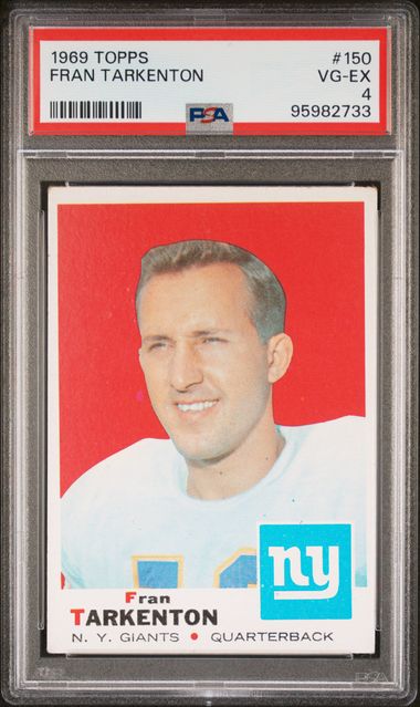 Graded 1969 Topps Fran Tarkenton #150 Football Card PSA 4 VG-EX