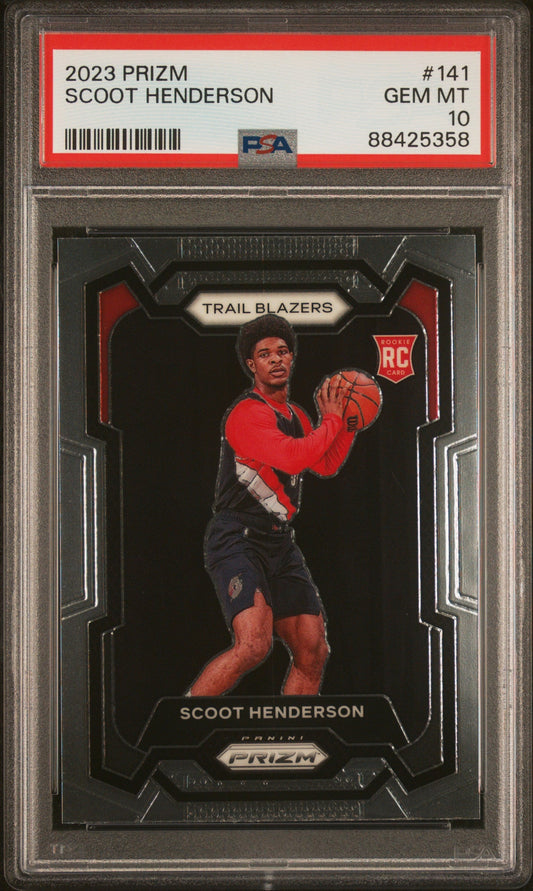 Graded 2023 Panini Prizm Scoot Henderson #141 Rookie RC Basketball Card PSA 10 Gem Mint