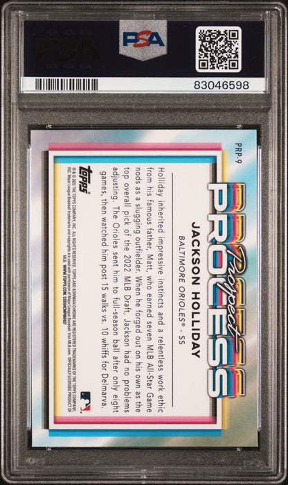 Graded 2023 Topps Bowman Chrome Jackson Holliday #PRP9 Prospect Process Rookie RC Baseball Card PSA 10 Gem Mint