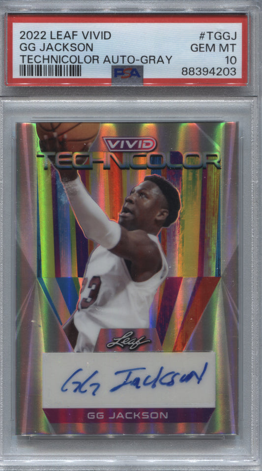 2022 Leaf Vivid GG Jackson Technicolor Gray Auto /40 #T-GGJ PSA 10