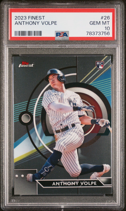 Graded 2023 Topps Finest Anthony Volpe #26 Rookie RC Baseball Card PSA 10 Gem Mint