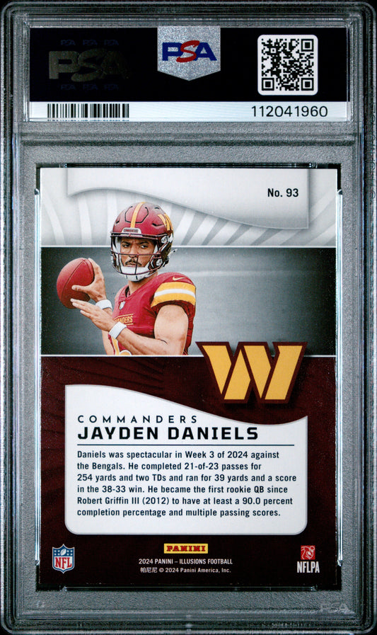 Graded 2024 Panini Illusions Jayden Daniels #93 Retail Rookie RC Football Card PSA 10 Gem Mint