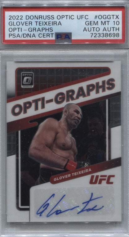 2022 Donruss Optic UFC Glover Teixeira Opti-Graphs Auto #OG-GTX PSA 10