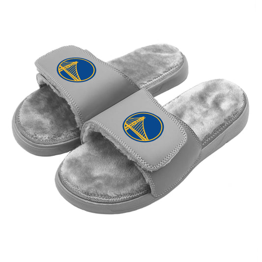 Golden State Warriors Primary Grey Fur Slides