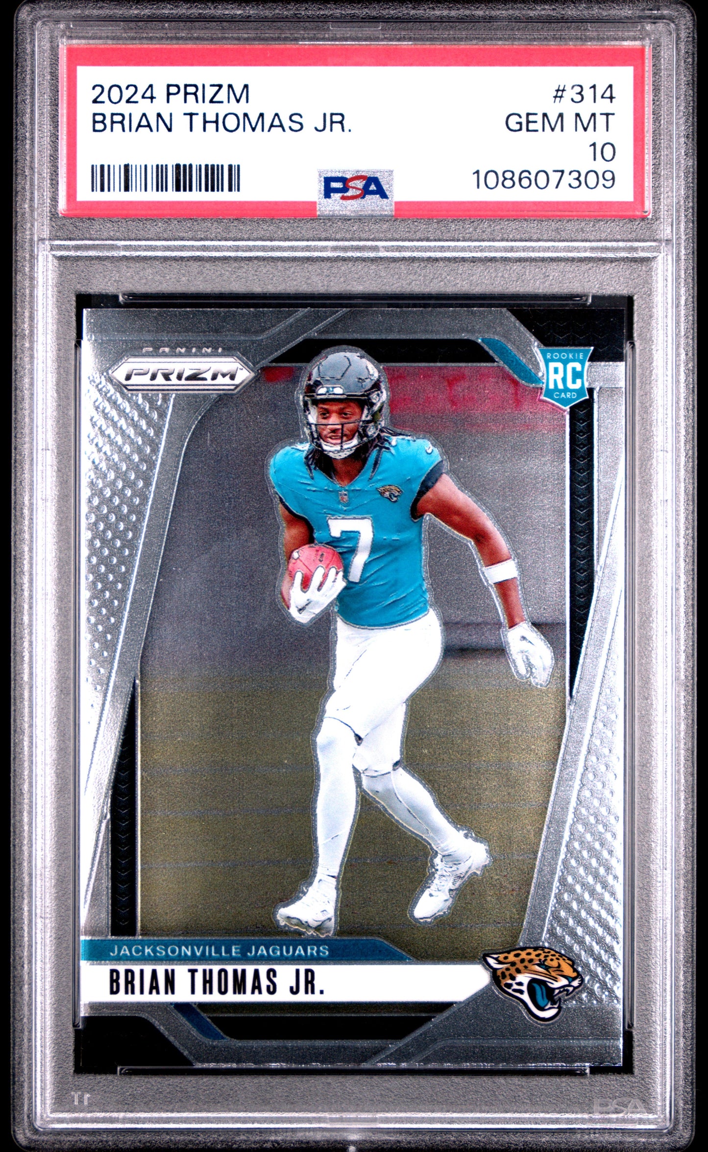 Graded 2024 Panini Prizm Brian Thomas Jr #314 Rookie RC Football Card PSA 10 Gem Mint