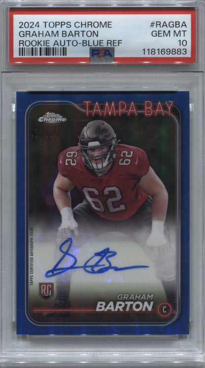2024 Topps Chrome Graham Barton Blue Refractor Rookie Auto /150 PSA 10 #RA-GBA
