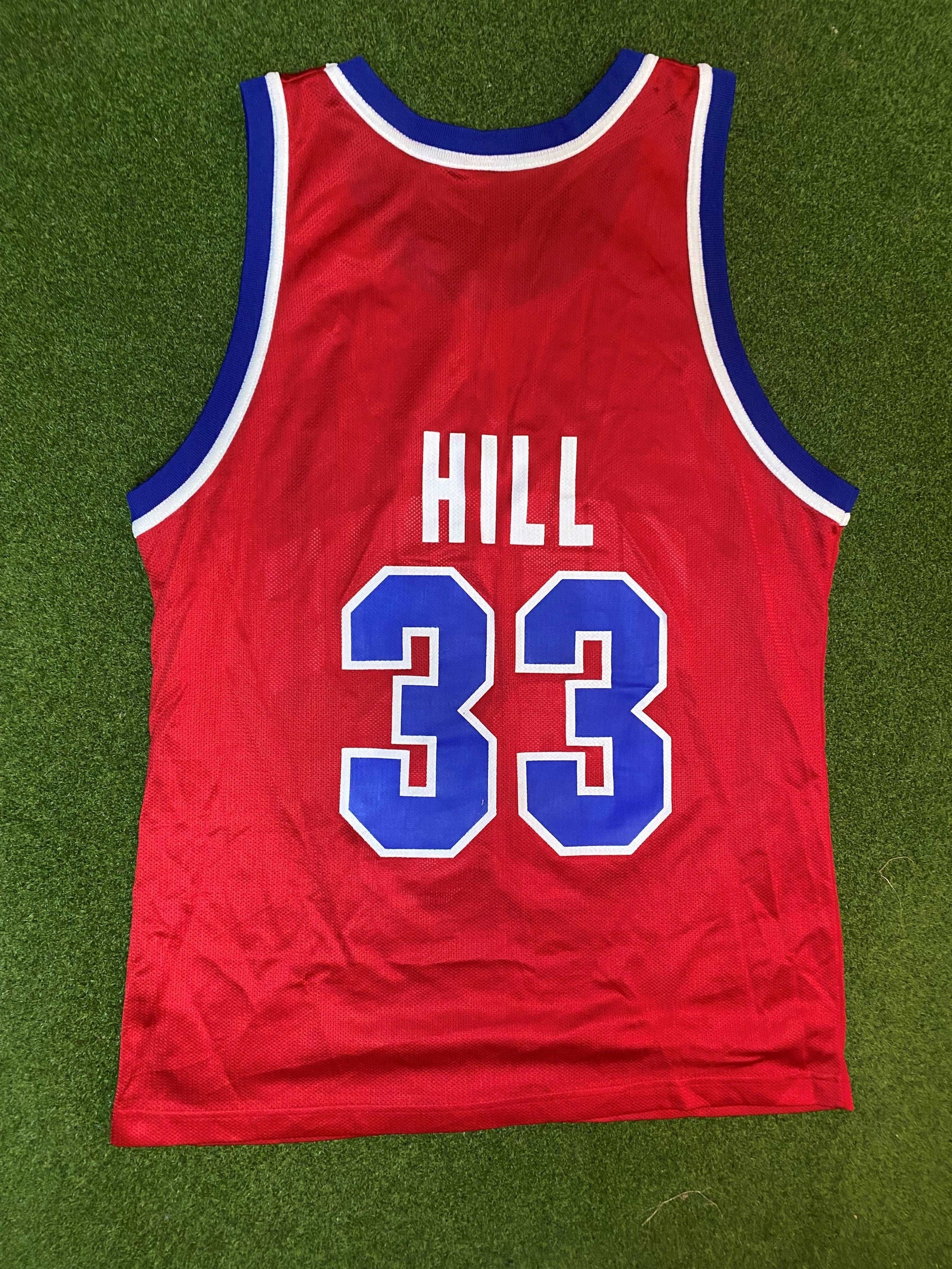 90s Detroit Pistons - Grant Hill #33 - Champion - Vintage NBA Jersey (40)