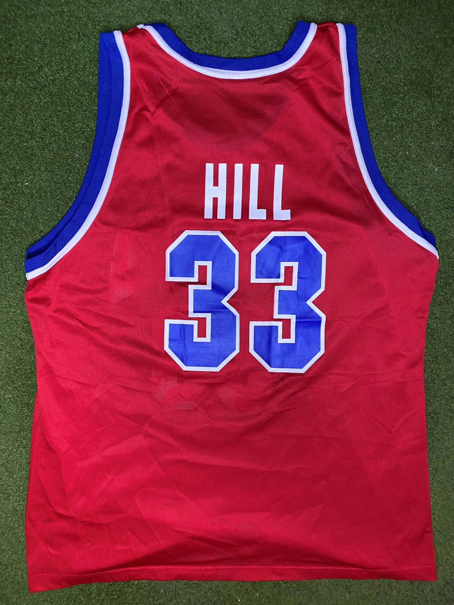 90s Detroit Pistons - Grant Hill #33 - Champion - Vintage NBA Jersey (48) Gametime Vintage