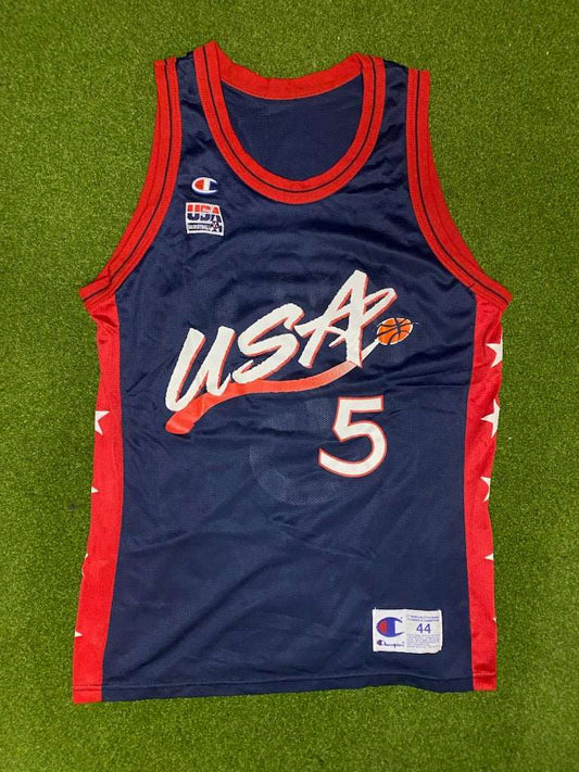 90s Team USA - Grant Hill #5 - Champion - Vintage NBA Jersey (44)