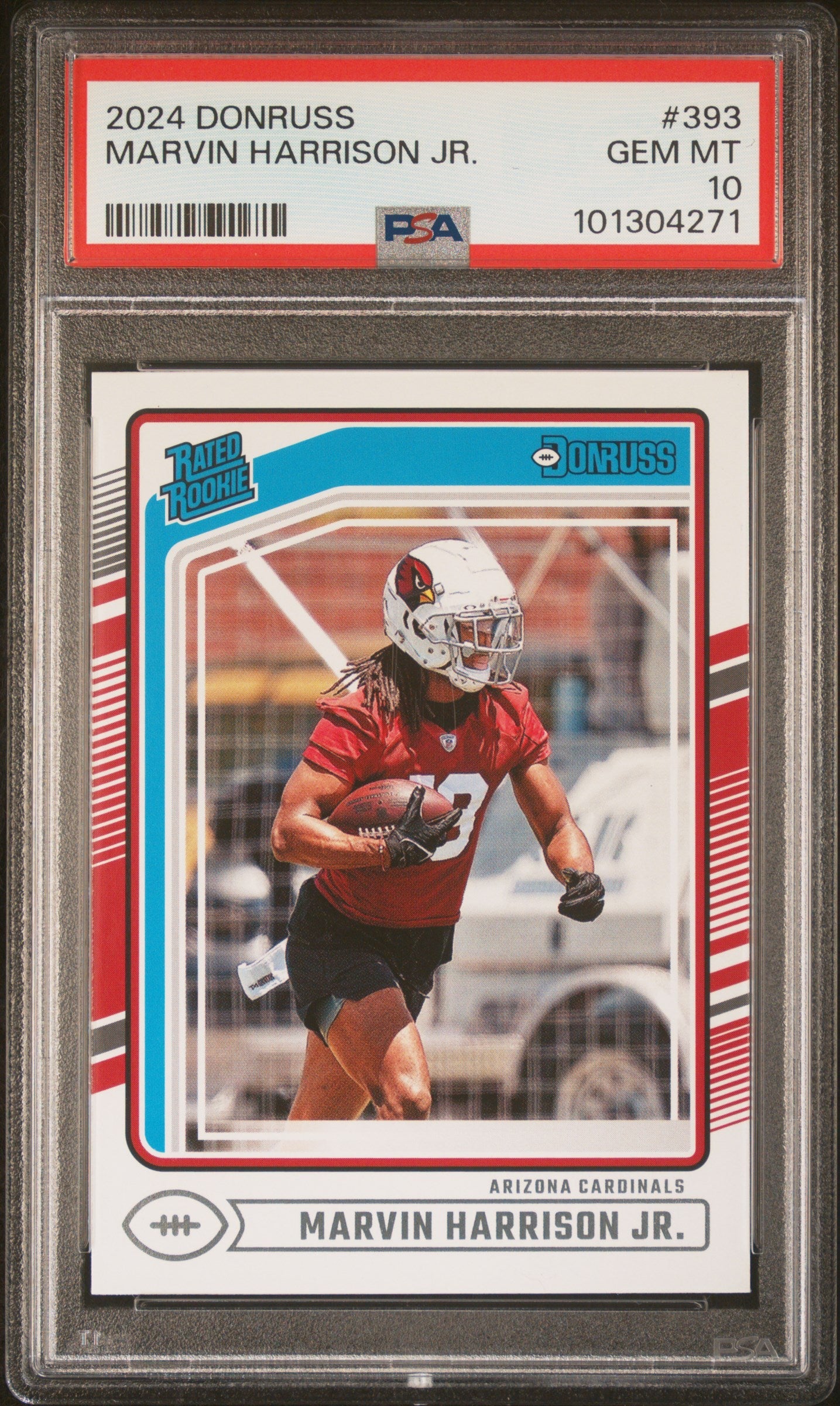 Graded 2024 Panini Donruss Marvin Harrison Jr #393 Rookie RC Football Card PSA 10 Gem Mint