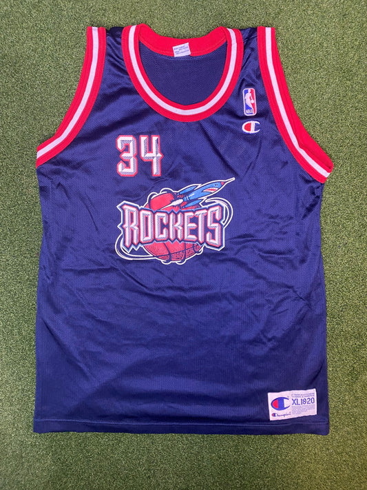 1990-2001 Houston Rockets - Hakeem Olajuwon #33 - Vintage NBA Jersey (Youth XL)