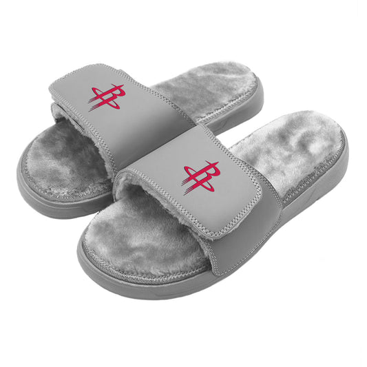 Houston Rockets Primary Grey Fur Slides