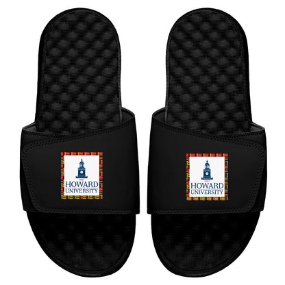 Howard Clock Tower Logo Kente Slides