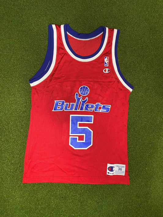 90s Washington Bullets - Juwan Howard #5 - Champion - Vintage NBA Jersey (36) Gametime Vintage