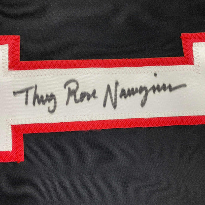 Autographed/Signed Thug Rose Namajunas UFC MMA Black Ultimate Fighting Jersey Shirt PSA/DNA COA
