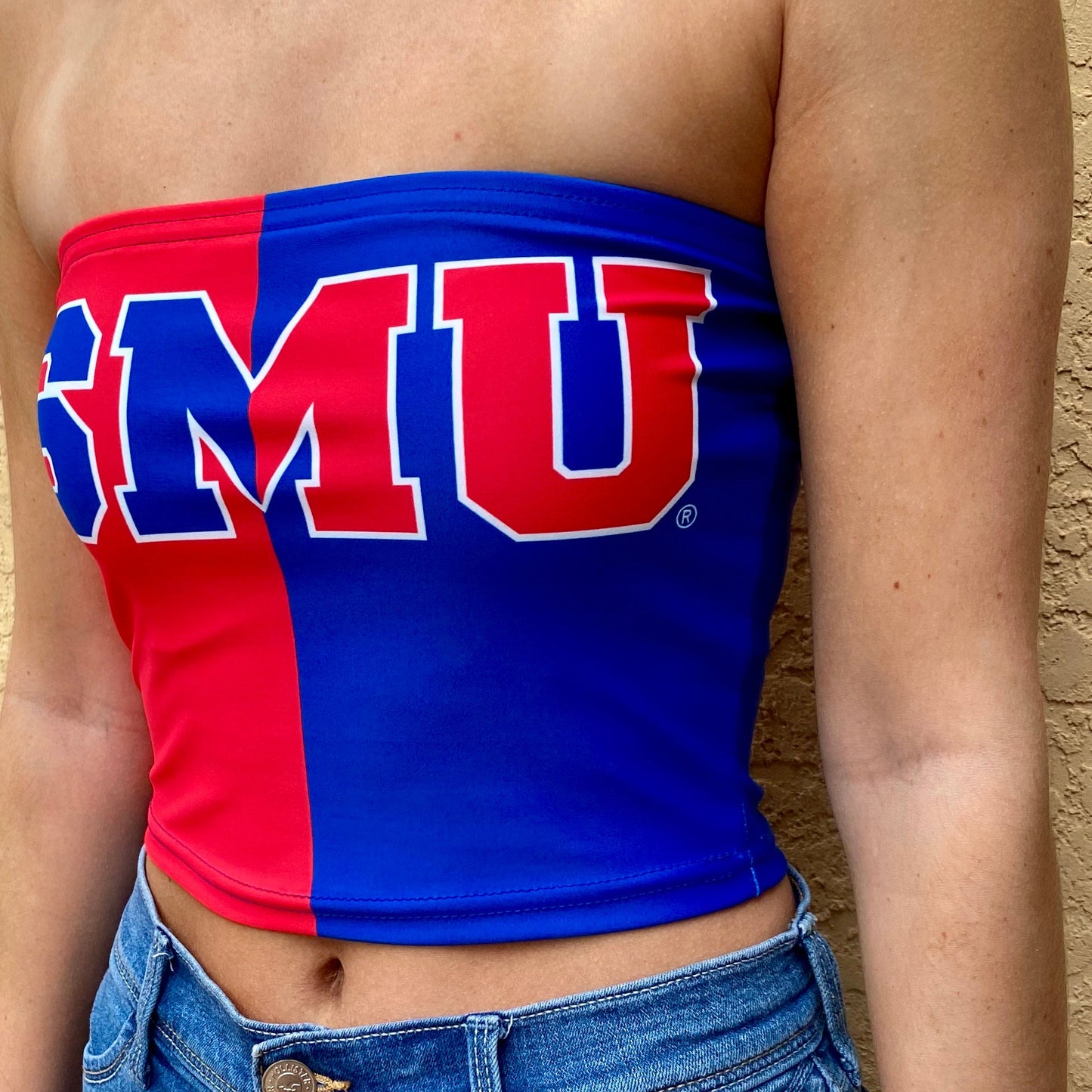SMU Mustangs Two Tone Tube Top