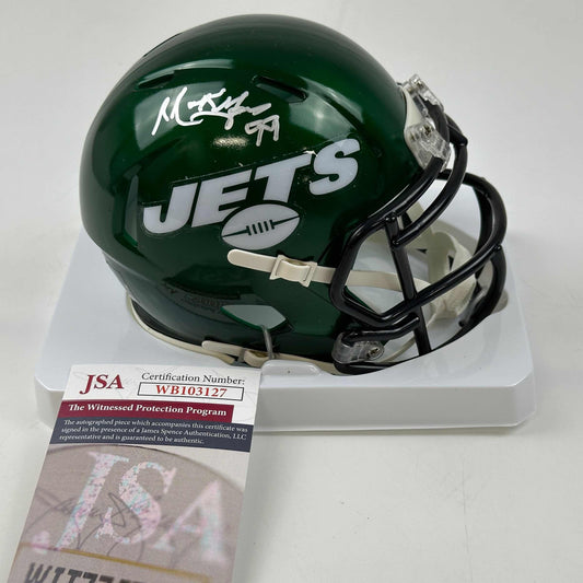 Autographed/Signed Mark Gastineau New York Jets Football Mini Football Helmet JSA COA