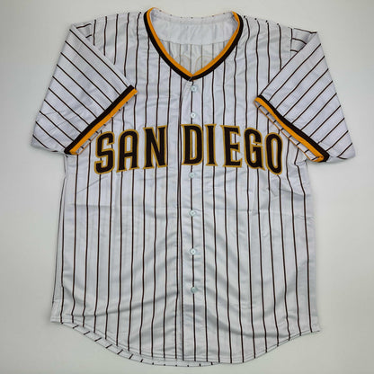 Autographed/Signed Luis Arraez San Diego Pinstripe Baseball Jersey Beckett BAS COA