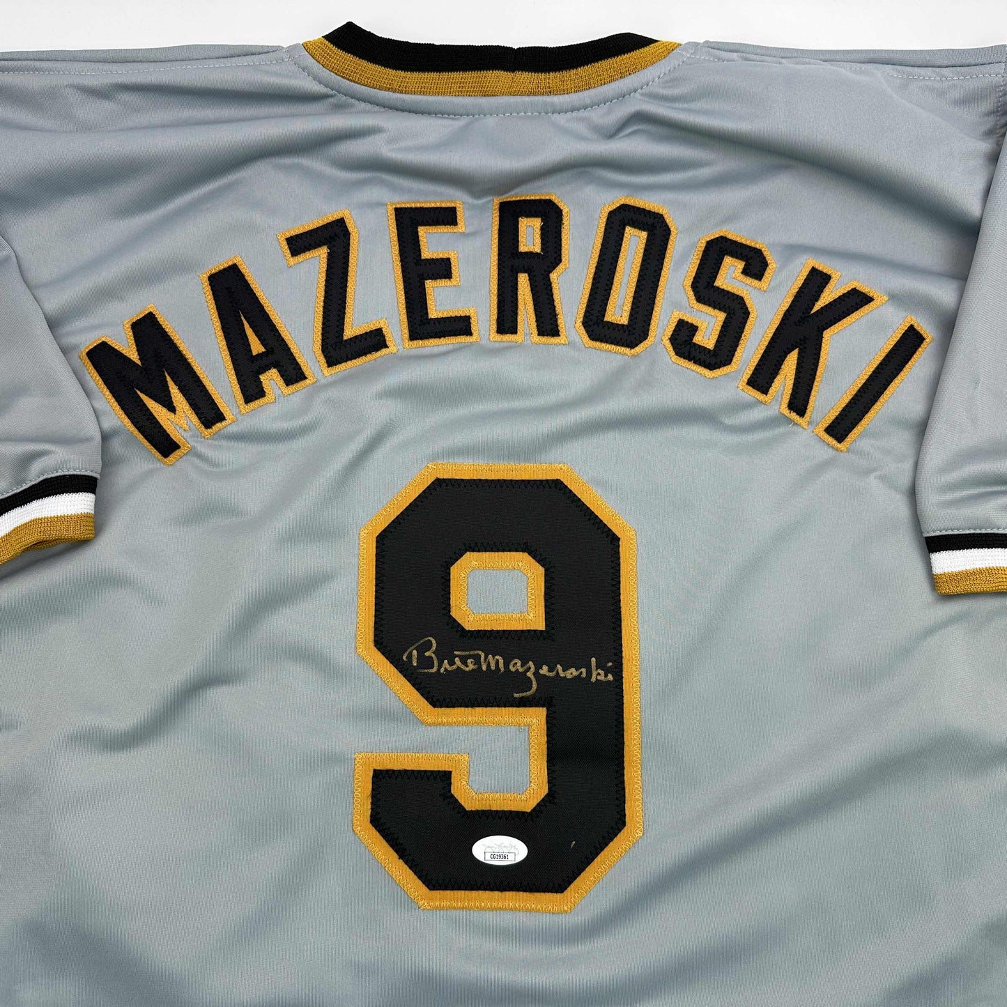 Autographed/Signed Bill Mazeroski Pittsburgh Grey Baseball Jersey JSA COA